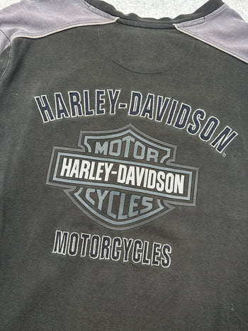 Vintage Harley Davidson Embroidered Spell Out Crewneck Black