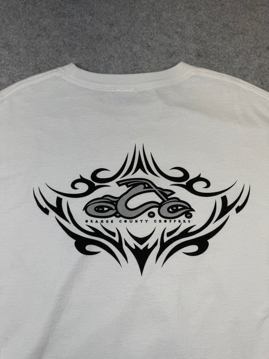 Vintage Orange County Choppers Tribal Sleeve L/S Tee White | Vitnage Clothing Store Canada