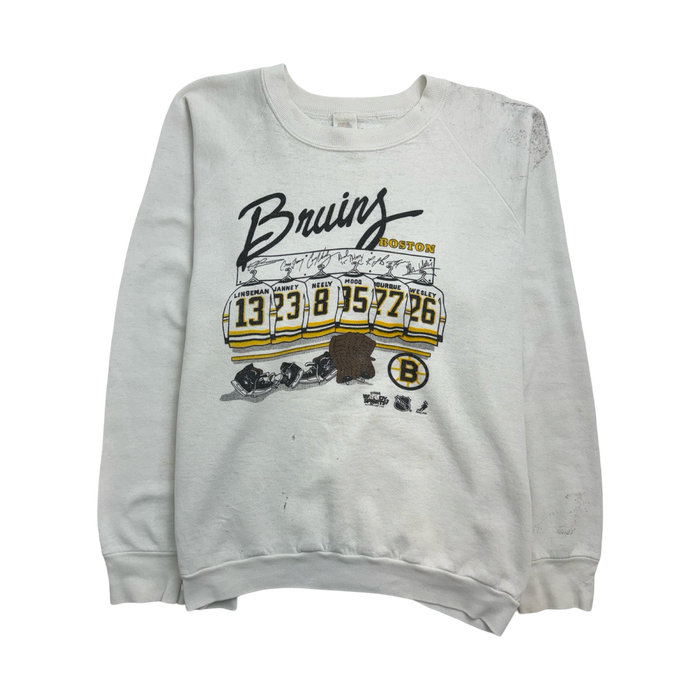 (M) Vintage '88 Boston Bruins Sweatshirt White | Vitnage Clothing Store Canada