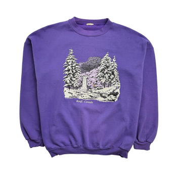 (M) Vintage Banff Canada Nature Sweatshirt Light Purple