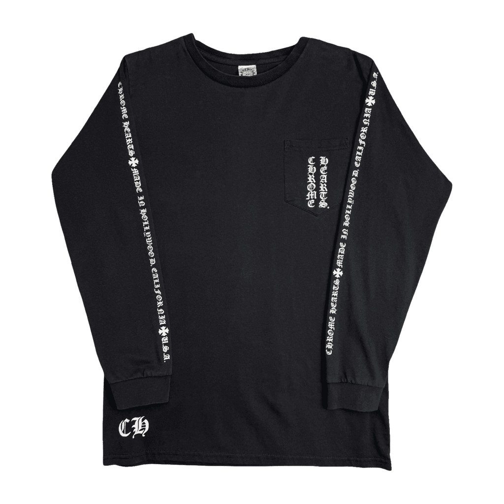 Chrome Hearts Cross Hollywood Script Sleeve L/S Tee Black