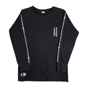 Chrome Hearts Cross Hollywood Script Sleeve L/S Tee Black