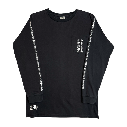 Chrome Hearts Cross Hollywood Script Sleeve L/S Tee Black | Vintage Clothing Store Canada