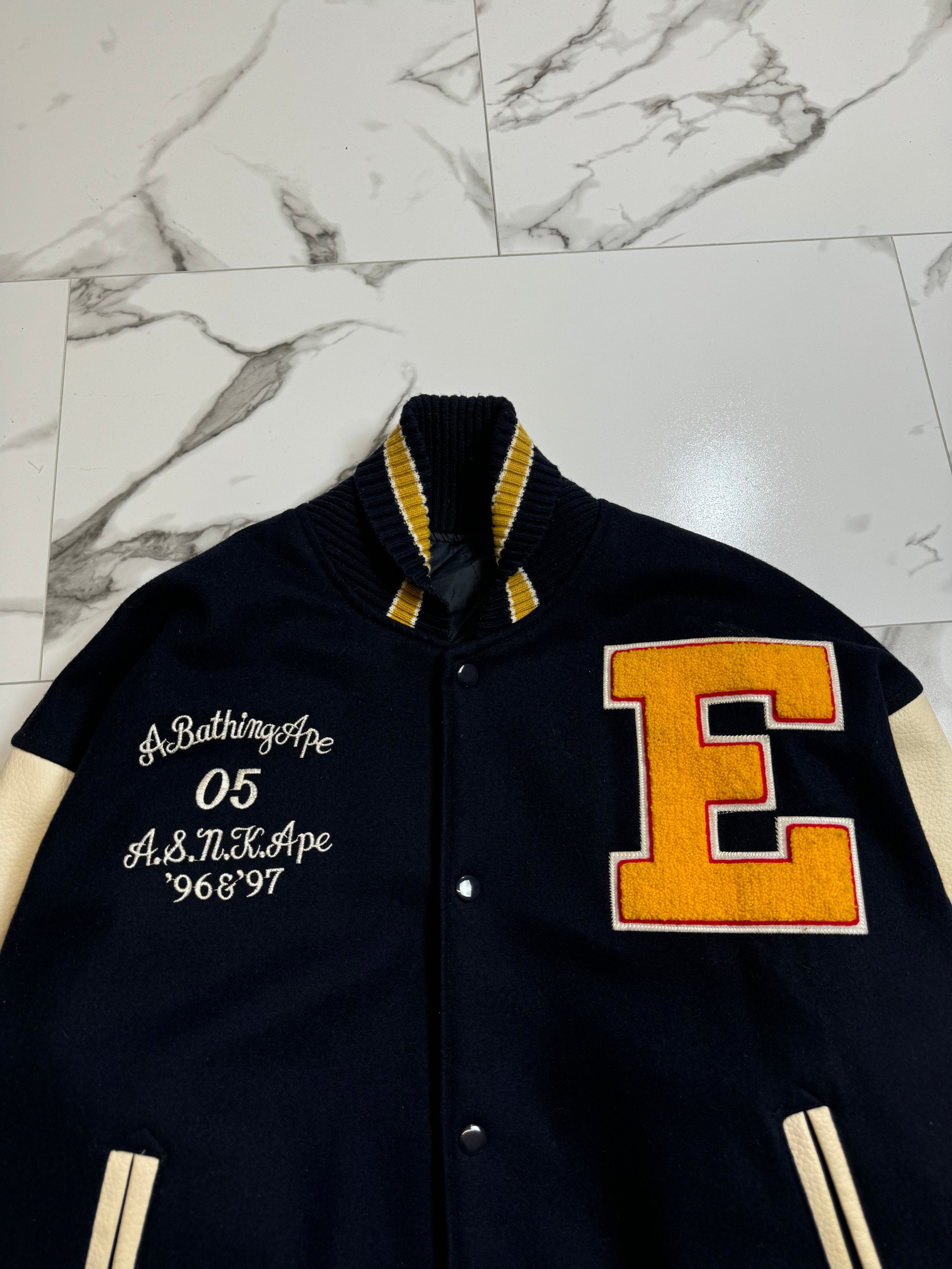 1/100 'E' BAPE x Post Overalls 96/97’ Varsity Jacket (USED)