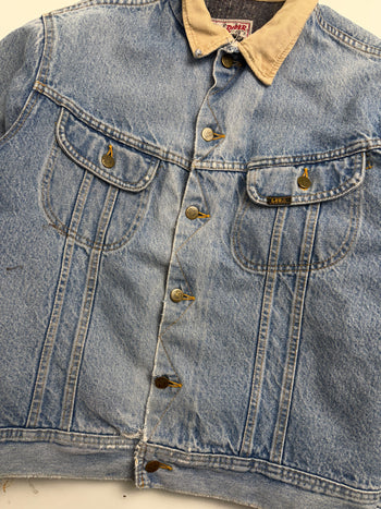Vintage Wool Lined Lee Stormrider Denim Jacket
