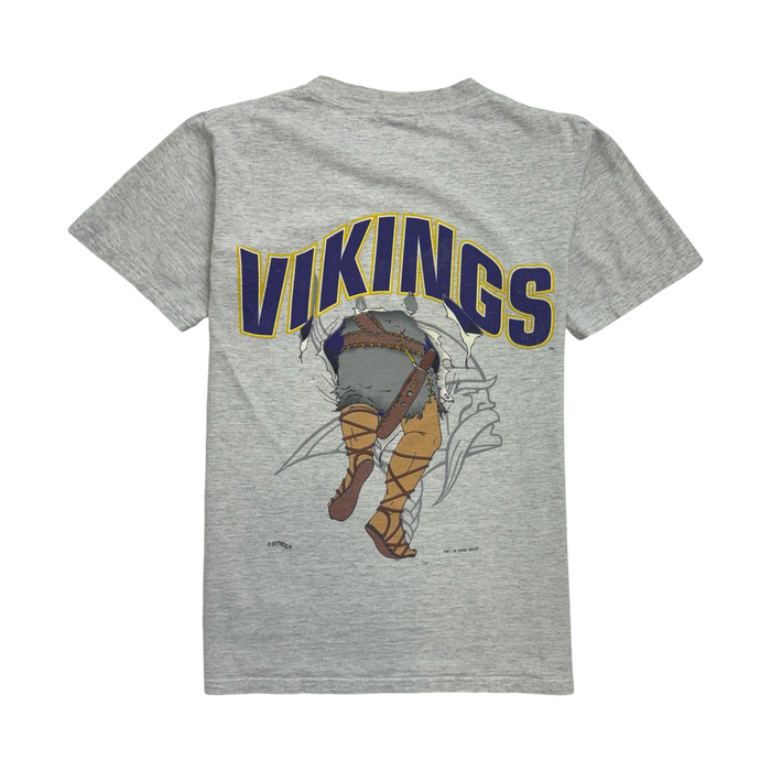 (S) Vintage Minnesota Vikings Tee Light Grey | Vitnage Clothing Store Canada