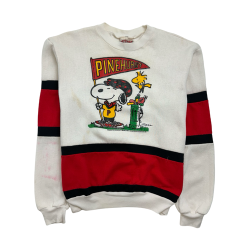 (S) Vintage '65 Snoopy Golf Sweatshirt White/Red | Vintage Clothing Store Canada