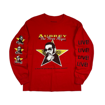 Drake Scorpion Aubrey & The Three Migos Tour L/S Tee Red (USED)