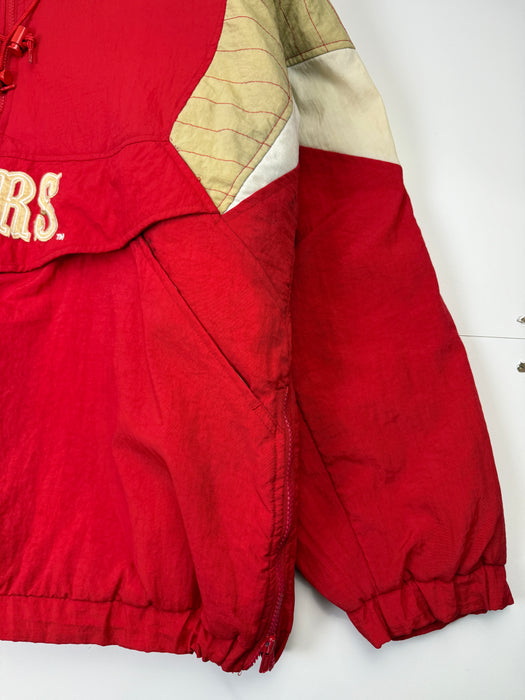 Vintage 90's San Francisco 49ers Hooded Starter Jacket Red | Vitnage Clothing Store Canada