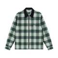 Stussy Frank Plaid Zip Long-Sleeve Shirt Green
