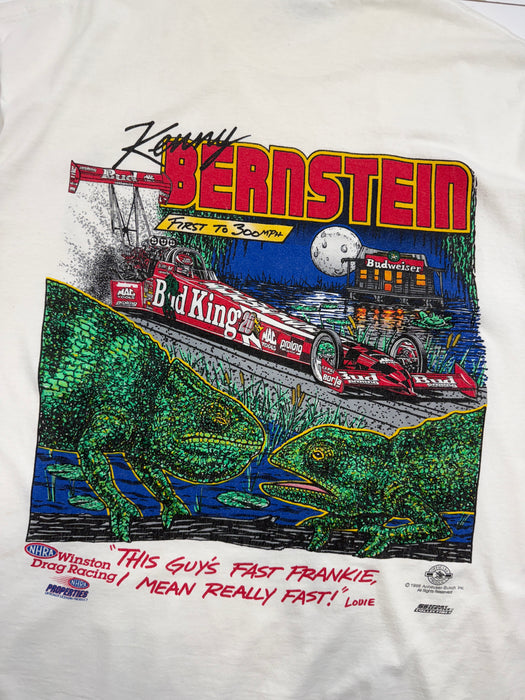 Vintage 1998 Budweiser Kenny Bernstein Tee White | Vitnage Clothing Store Canada