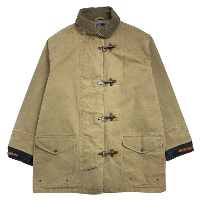 Vintage Polo Ralph Lauren Fireman’s Clasp Canvas Cotton Coat Beige