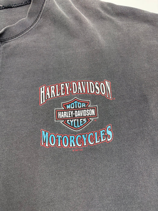 (XL) Vintage Fletchers Harley Davidson Tee Black | Vitnage Clothing Store Canada