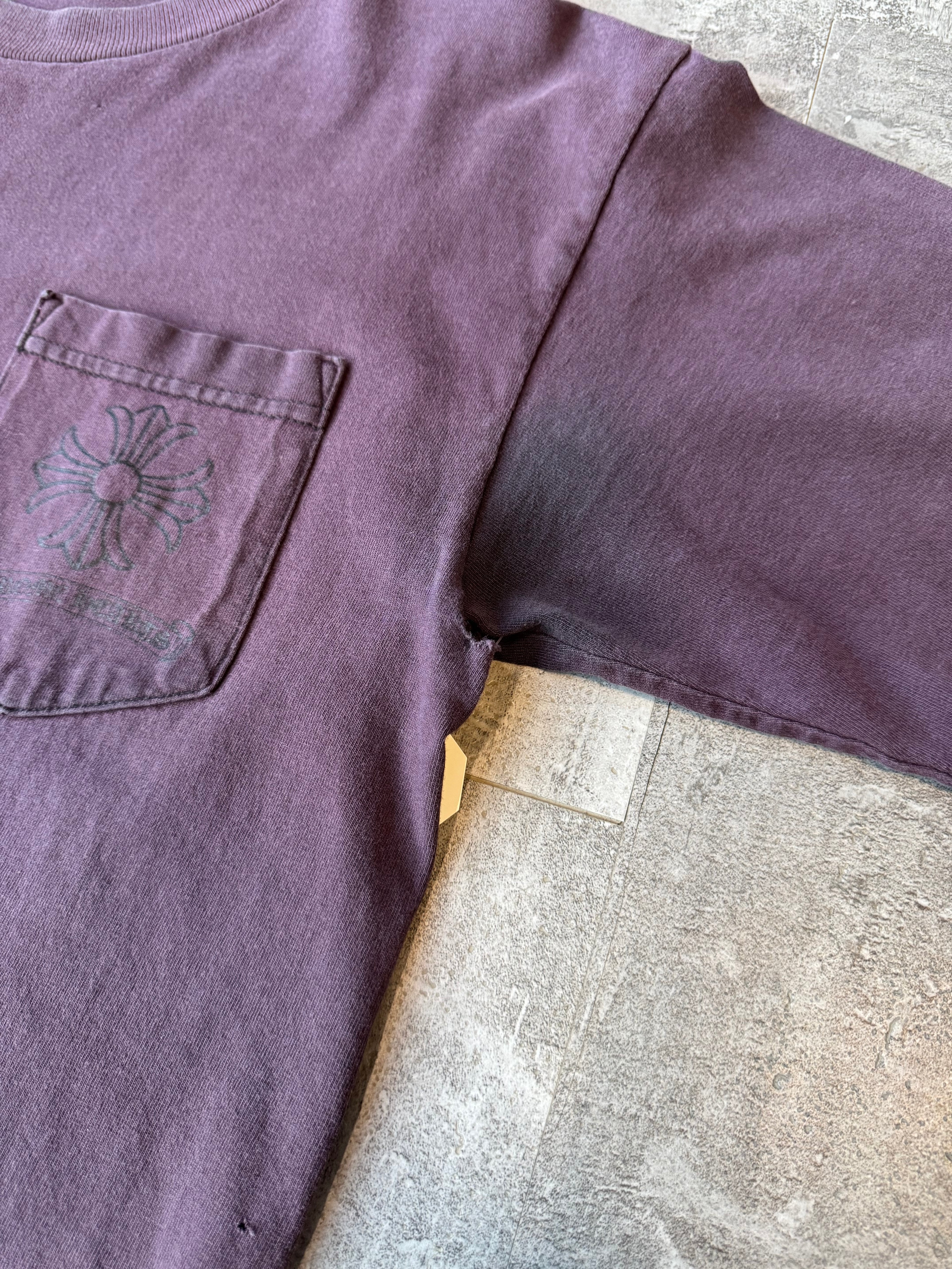 Vintage Chrome Hearts Faded Trashed Jumbo Cross Pocket Tee Black