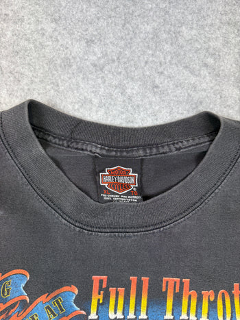 Vintage Harley Davidson Living Life At Full Throttle Tee Black