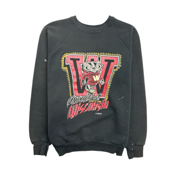 (M) Vintage 90s University Of Wisconsin Sweatshirt Black