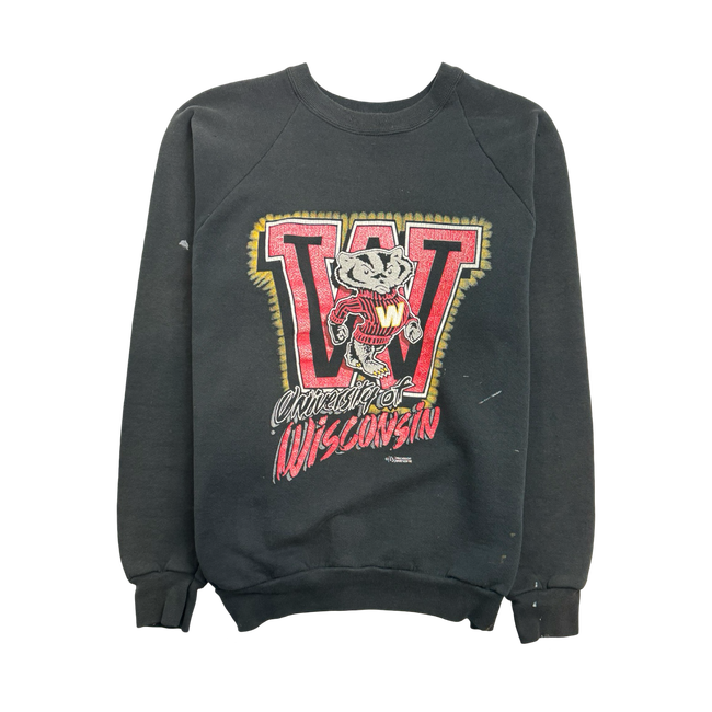 (M) Vintage 90s University Of Wisconsin Sweatshirt Black