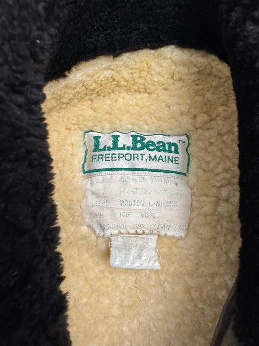 Vintage 90s L.L Bean Sherpa Lined Leather Jacket | Vitnage Clothing Store Canada