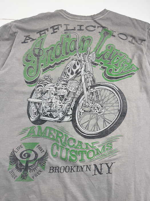 Affliction Indian Larry Tee Dark Grey | Vitnage Clothing Store Canada
