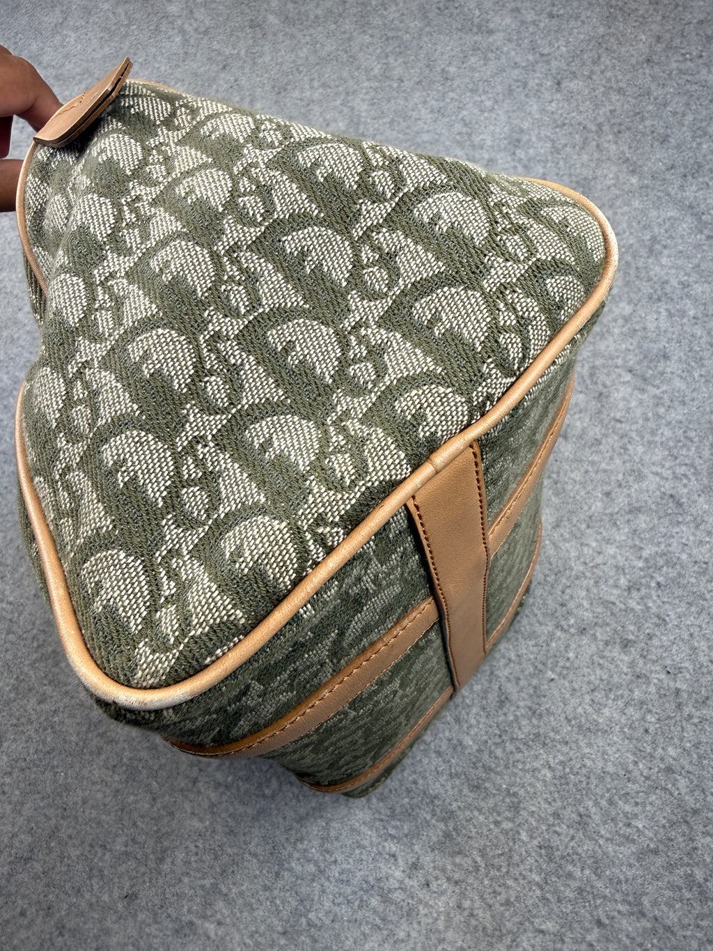 Christian Dior Diorissimo Canvas Boston Bag Green