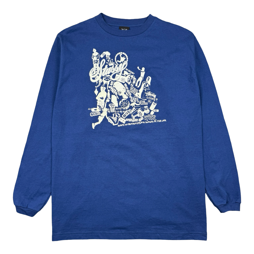 Vintage Stussy Da Shiznit L/S Tee Blue