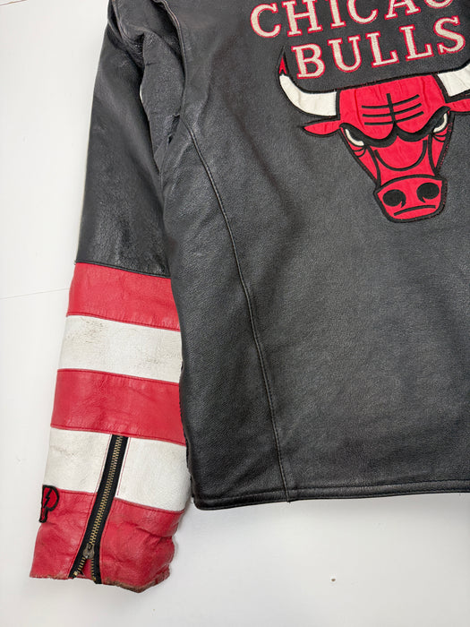 Vintage 90s Chicago Bulls Pro Player Leather Jacket | Vitnage Clothing Store Canada