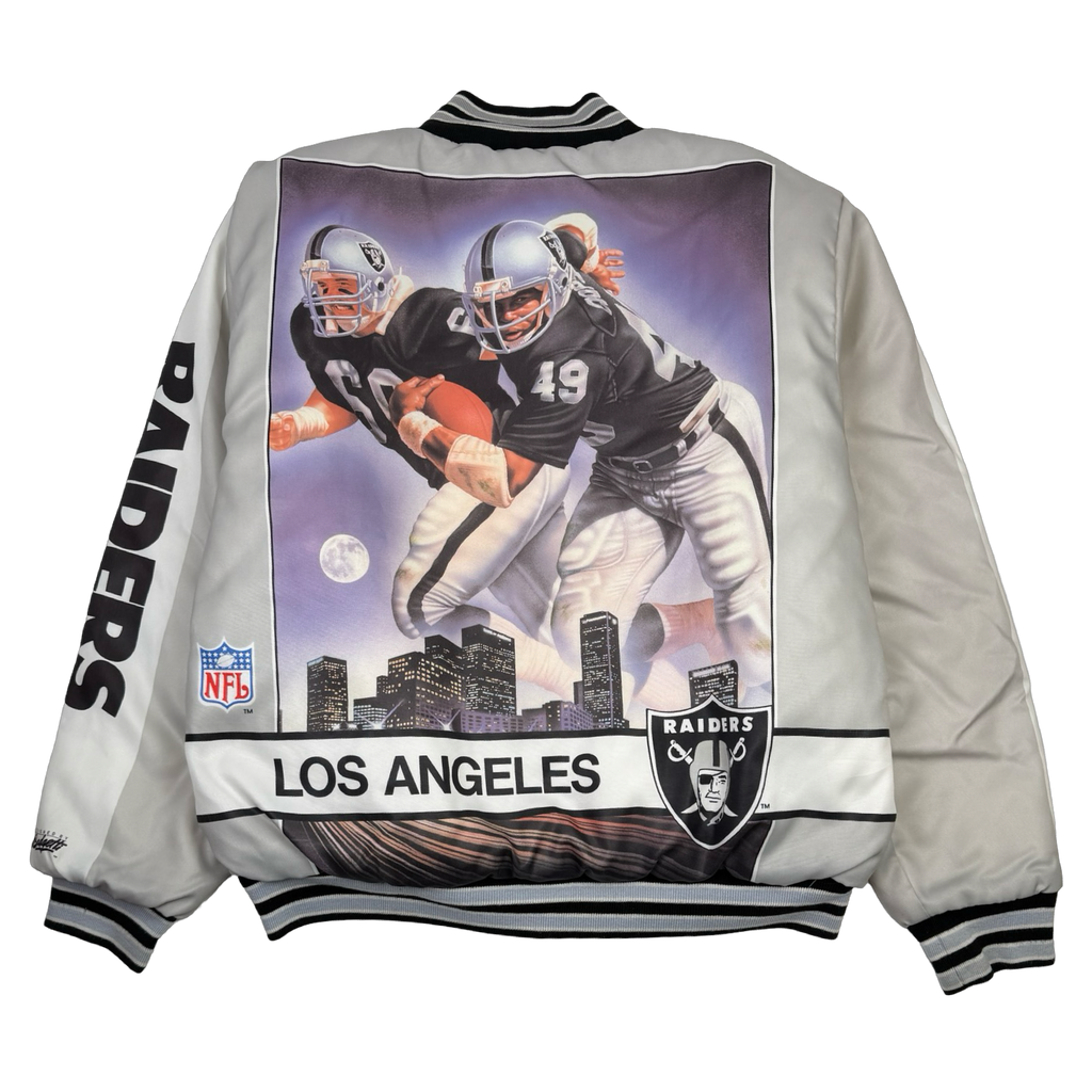 Vintage Los Angeles Raiders Badgetti Design Satin Bomber Jacket