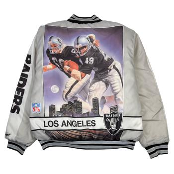 Vintage Los Angeles Raiders Badgetti Design Satin Bomber Jacket