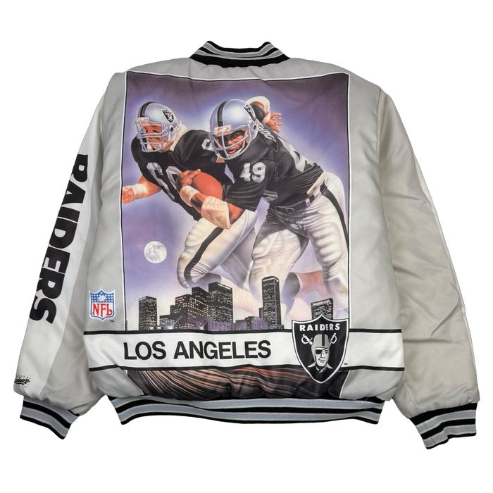 Vintage Los Angeles Raiders Badgetti Design Satin Bomber Jacket | Vitnage Clothing Store Canada