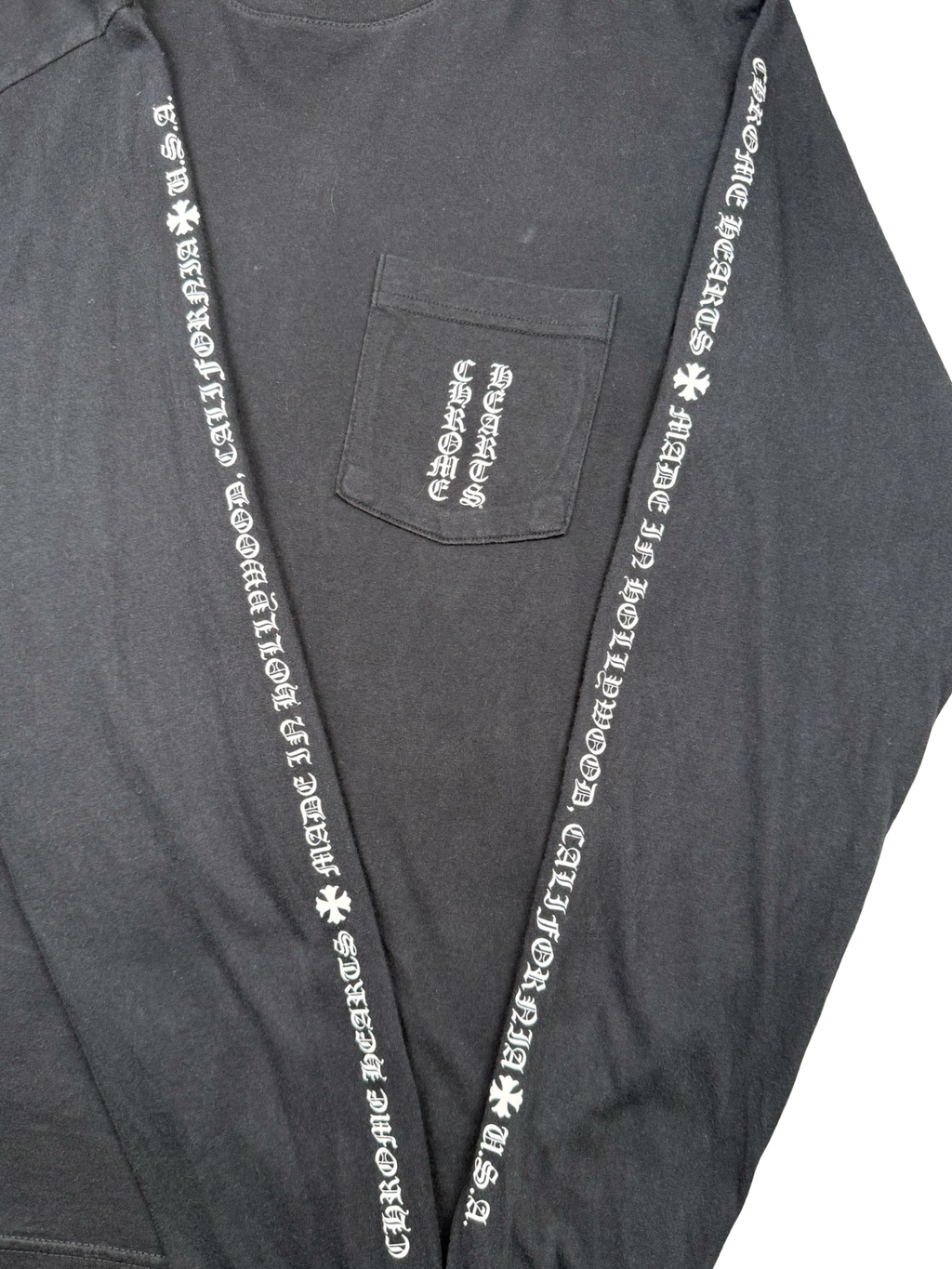 Chrome Hearts Cross Hollywood Script Sleeve L/S Tee Black