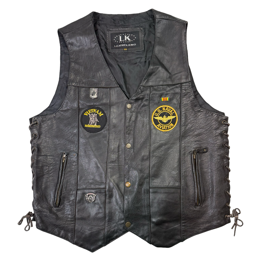 Vintage U.S Naval Aviation Leather Vest Black