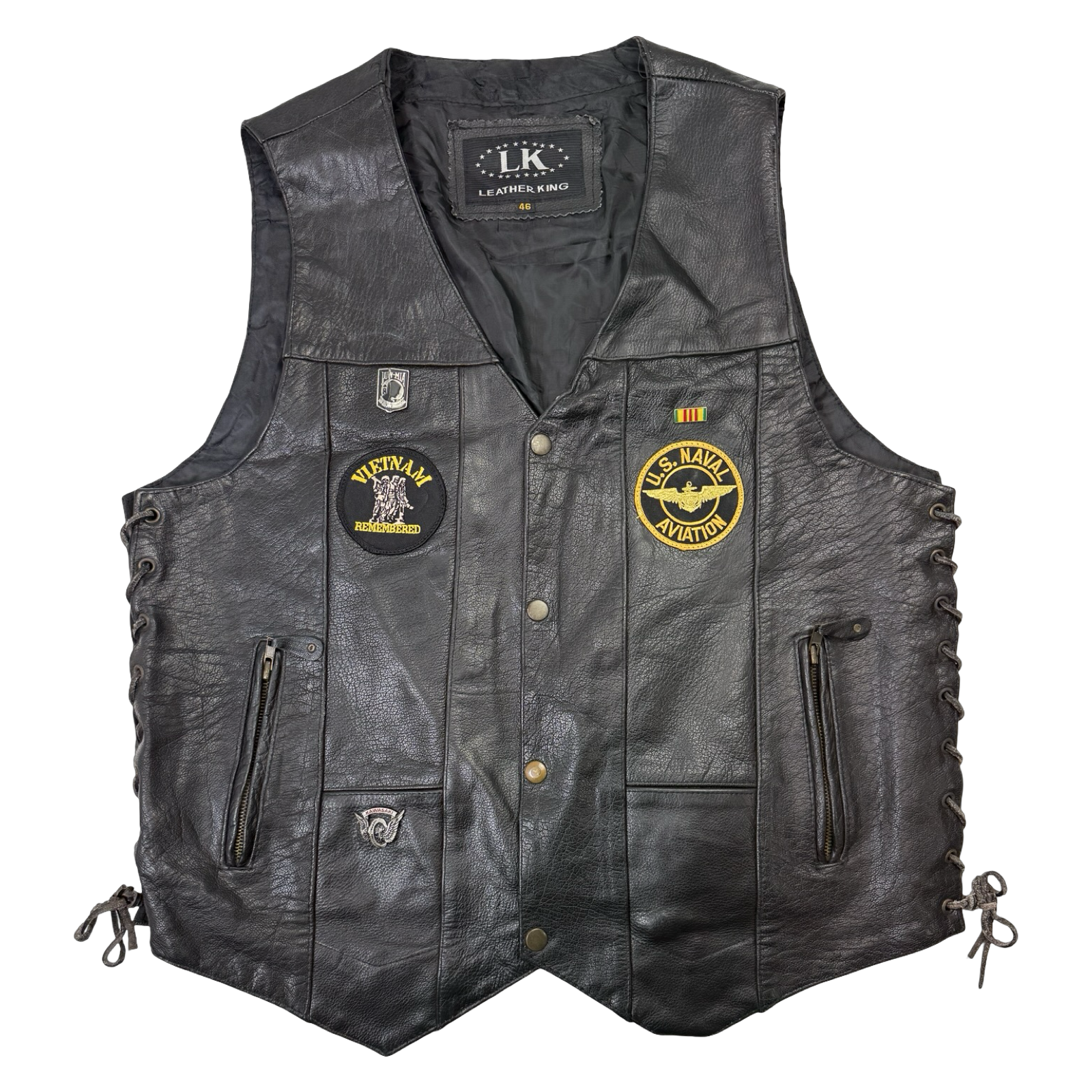 Vintage U.S Naval Aviation Leather Vest Black