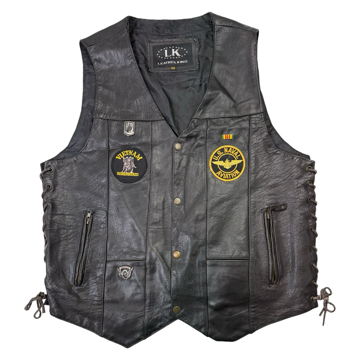 Vintage U.S Naval Aviation Leather Vest Black | Vitnage Clothing Store Canada