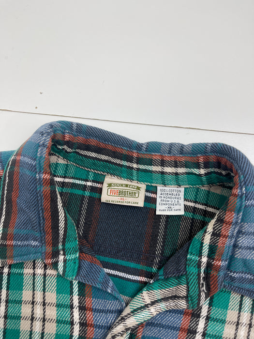 (XL) Vintage Five Brothers Flannel Button Up | Vitnage Clothing Store Canada