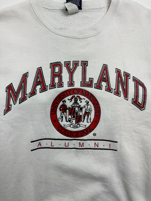 Vintage 90s University Of Maryland Sweatshirt White | Vitnage Clothing Store Canada