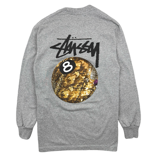Vintage Stussy Golden 8 Ball L/S Tee Grey | Vintage Clothing Store Canada