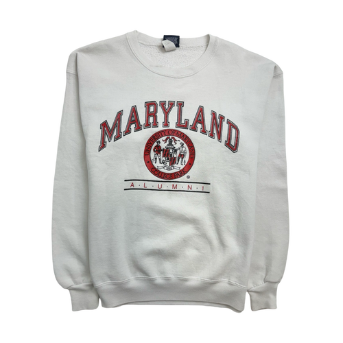 Vintage 90s University Of Maryland Sweatshirt White | Vintage Clothing Store Canada