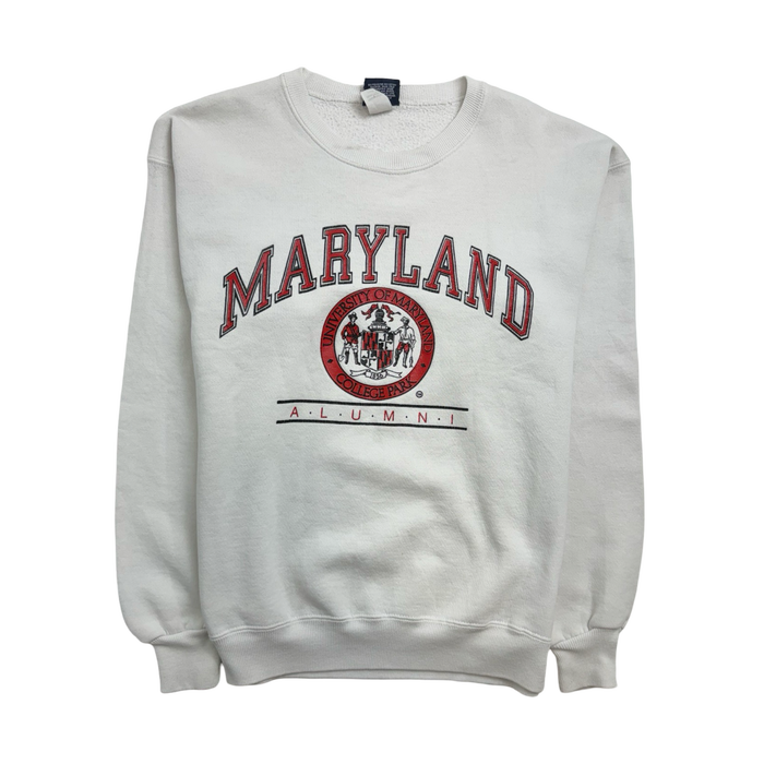 Vintage 90s University Of Maryland Sweatshirt White | Vitnage Clothing Store Canada