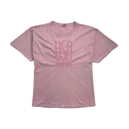 (L) Vintage Guess USA Tee Pink | Vintage Clothing Store Canada