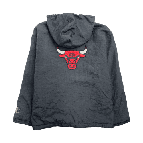 Vintage 90s Starter Chicago Bulls Zip-Up Jacket Black | Vintage Clothing Store Canada