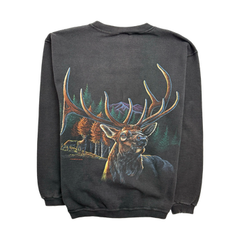 (S) Vintage Cabelas Deer Nature Sweatshirt Black