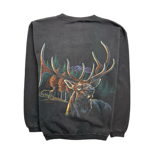 (S) Vintage Cabelas Deer Nature Sweatshirt Black | Vintage Clothing Store Canada