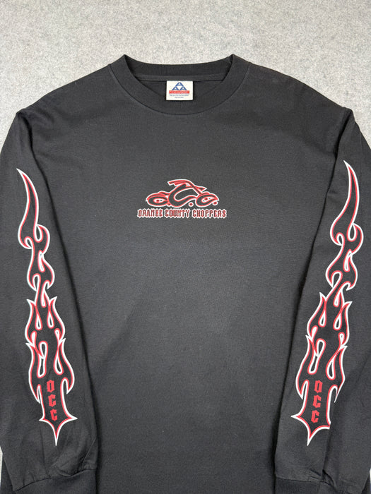 Vintage Orange County Choppers Flame Sleeve L/S Tee Black/Red | Vitnage Clothing Store Canada