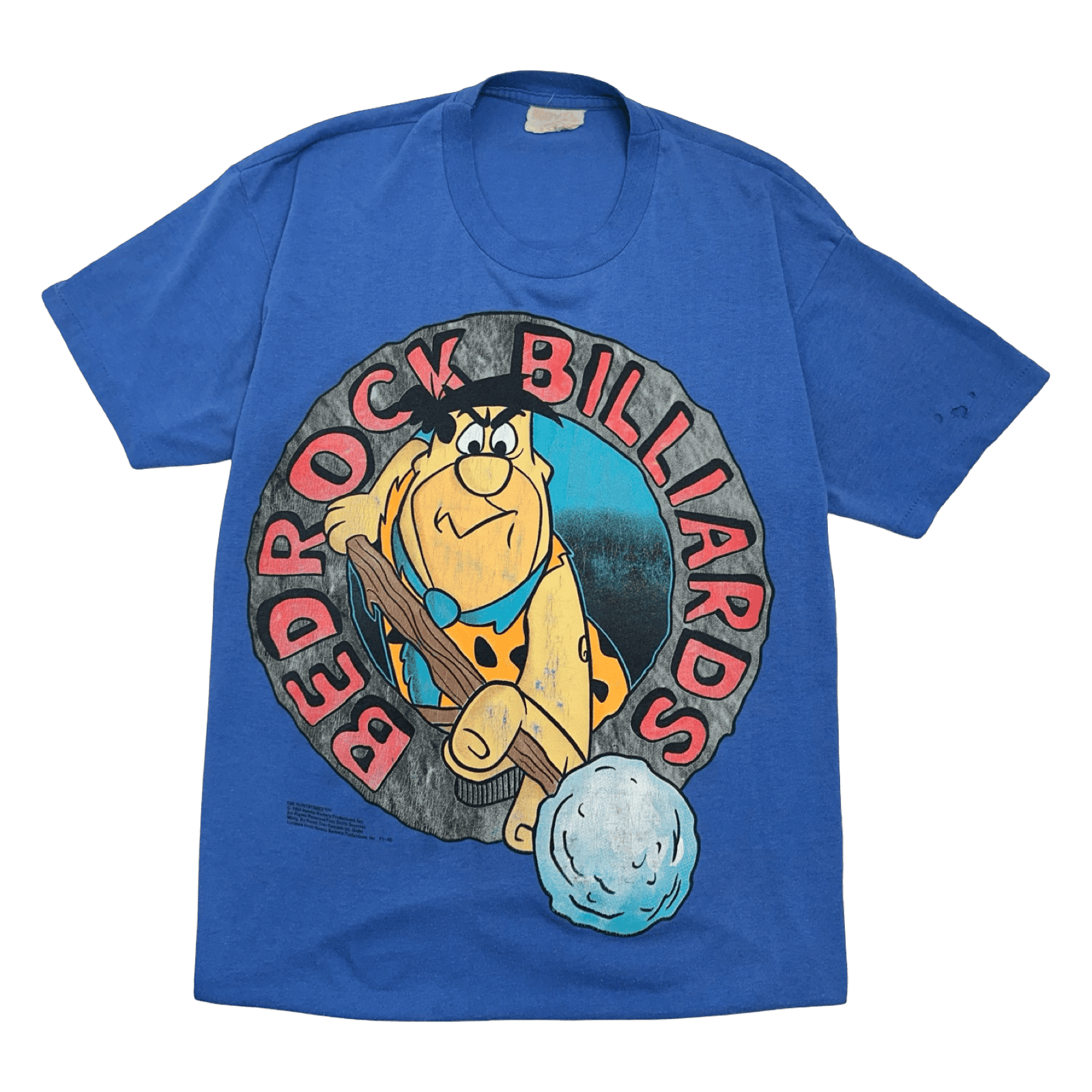 Vintage 1990’s Flintstones Bedrock Billiards Tee Blue