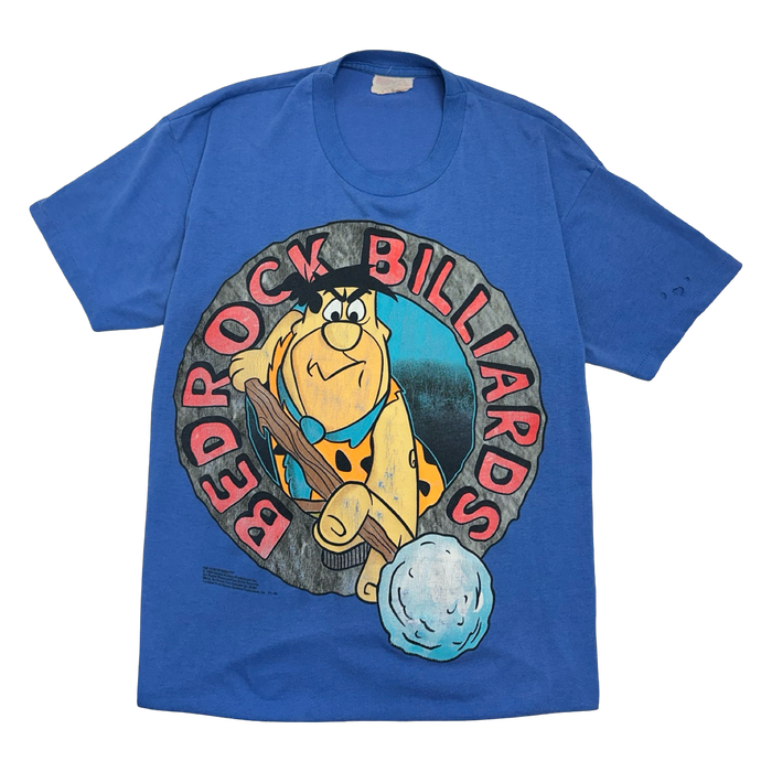 Vintage 1990’s Flintstones Bedrock Billiards Tee Blue | Vitnage Clothing Store Canada