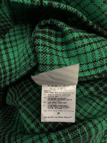 Off-White Diagonal Plaid Flannel Green (USED)