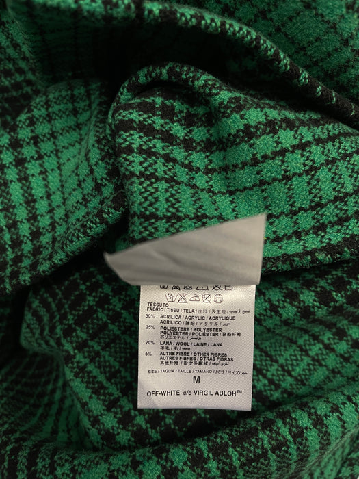 Off-White Diagonal Plaid Flannel Green (USED) | Vitnage Clothing Store Canada