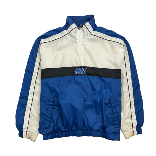 (S) Vintage 90s Quarter Zip Nike Jacket Blue/White | Vintage Clothing Store Canada