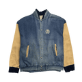 (XL) Vintage 90s Faded Denim Varsity Jacket