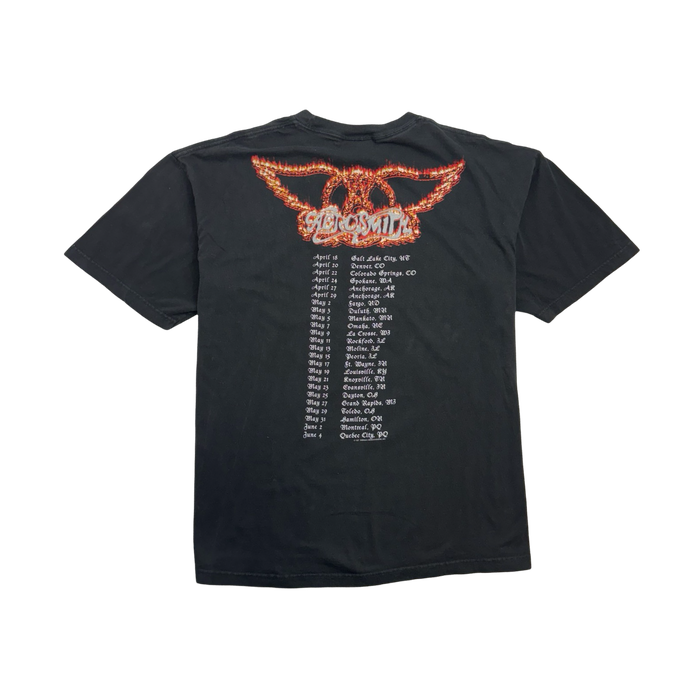 (XL) Vintage '97 Aerosmith 9 Lives World Tour Tee Black | Vitnage Clothing Store Canada